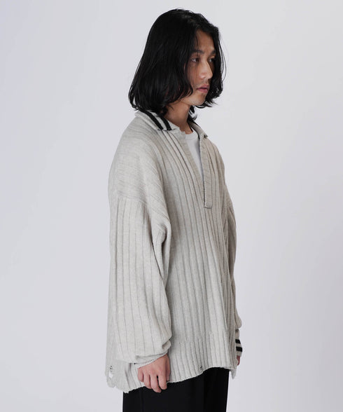 オーバーサイズポロニットグレースタイリング3