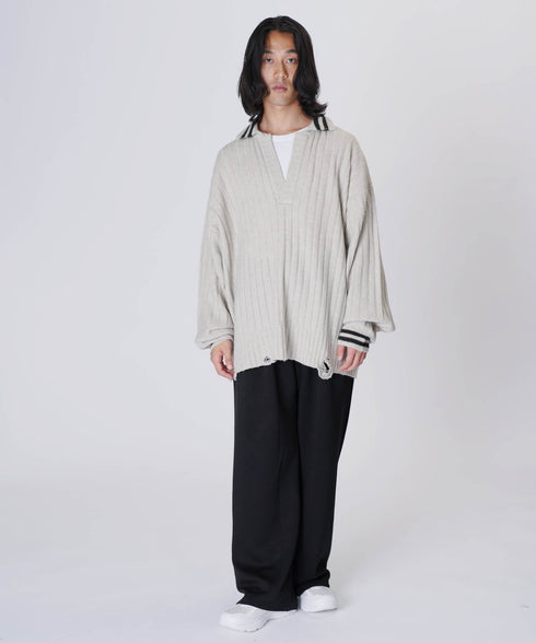 オーバーサイズポロニットグレースタイリング4