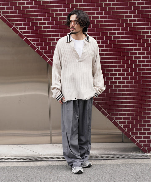 H175 / 着用サイズ:L グレー 着用ボトムス:218717