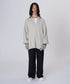 オーバーサイズポロニットグレー詳細全身前