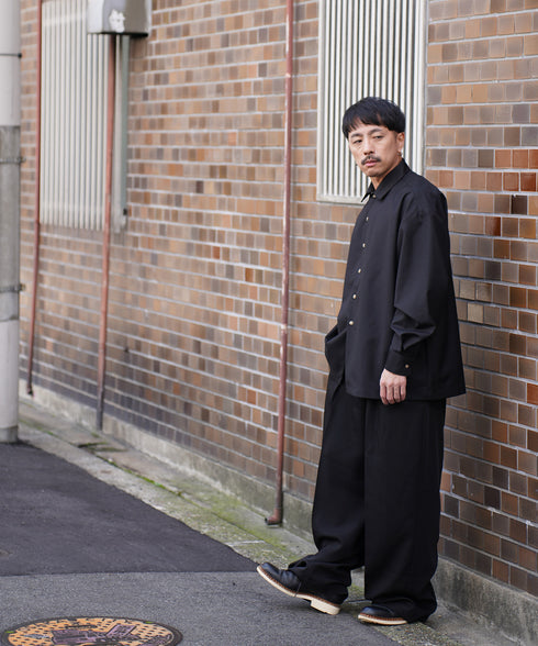 H163 / 着用サイズ:L ブラック 着用トップス:218707