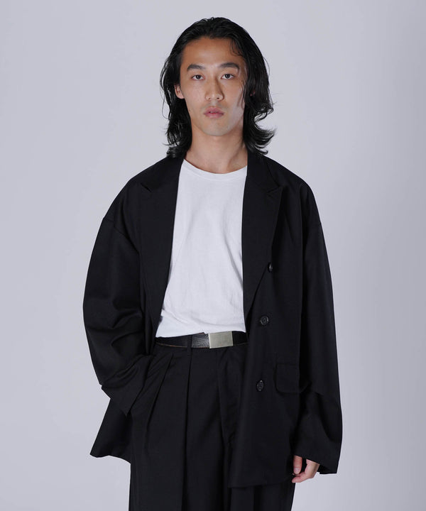 TRダブルブレストテーラードジャケットブラックスタイリング1