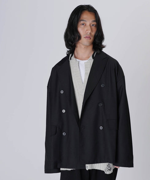 TRダブルブレストテーラードジャケットブラックスタイリング2