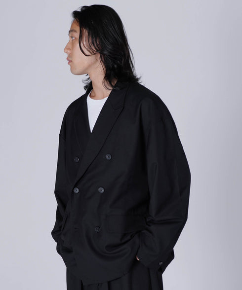 TRダブルブレストテーラードジャケットブラックスタイリング3