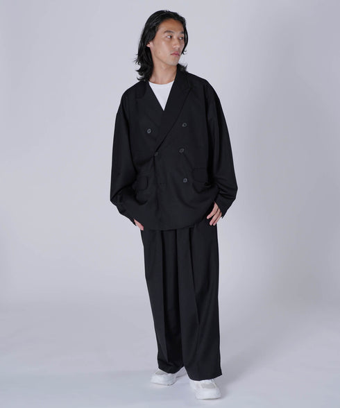 TRダブルブレストテーラードジャケットブラックスタイリング5