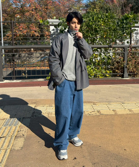 H172 / 着用サイズ:L グレー 着用トップス:218715 着用ボトムス:218708