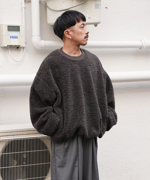 H163 / 着用サイズ:L チャコールグレー 着用ボトムス:218717