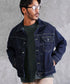 オーバーサイズデニムジャケット│メンズ Gジャン ビンテージ加工 ウォッシュ インディゴ ゆったり ビッグシルエット Tバック