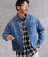 オーバーサイズデニムジャケット│メンズ Gジャン ビンテージ加工 ウォッシュ インディゴ ゆったり ビッグシルエット Tバック