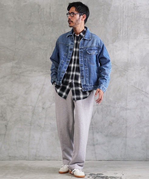 オーバーサイズデニムジャケット│メンズ Gジャン ビンテージ加工 ウォッシュ インディゴ ゆったり ビッグシルエット Tバック