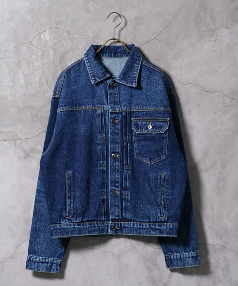 オーバーサイズデニムジャケット│メンズ Gジャン ビンテージ加工 ウォッシュ インディゴ ゆったり ビッグシルエット Tバック