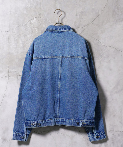 オーバーサイズデニムジャケット│メンズ Gジャン ビンテージ加工 ウォッシュ インディゴ ゆったり ビッグシルエット Tバック