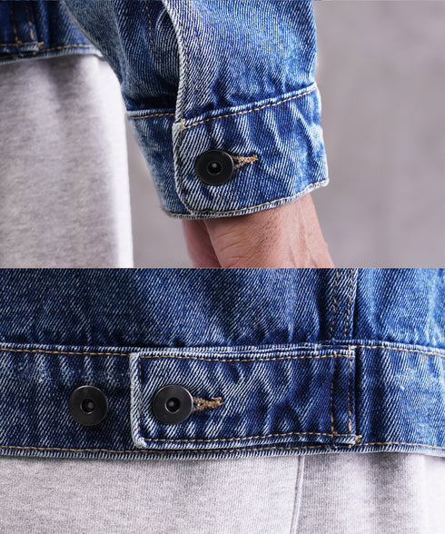 オーバーサイズデニムジャケット│メンズ Gジャン ビンテージ加工 ウォッシュ インディゴ ゆったり ビッグシルエット Tバック