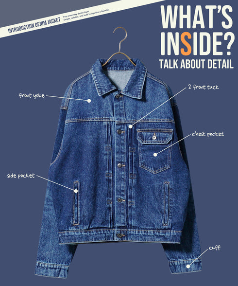 オーバーサイズデニムジャケット│メンズ Gジャン ビンテージ加工 ウォッシュ インディゴ ゆったり ビッグシルエット Tバック