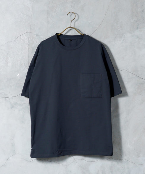 アクティブモバイルドローコードTシャツ │ メンズ Tシャツ ドローコード 5分袖 半袖 ストレッチ 伸縮性 軽量 吸水速乾 接触冷感 通気性 ゆったり ワイドシルエット 夏 夏服 カジュアル 旅行 アウトドア