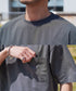アクティブモバイルドローコードTシャツ │ メンズ Tシャツ ドローコード 5分袖 半袖 ストレッチ 伸縮性 軽量 吸水速乾 接触冷感 通気性 ゆったり ワイドシルエット 夏 夏服 カジュアル 旅行 アウトドア
