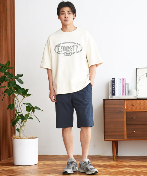 アクティブモバイルハーフパンツ │ メンズ ハーフパンツ ショートパンツ 伸縮性 ストレッチ 軽量 速乾 涼しい 通気性 ウエストゴム リラックス ルーズフィット 夏 夏服 カジュアル 旅行 アウトドア イージーパンツ