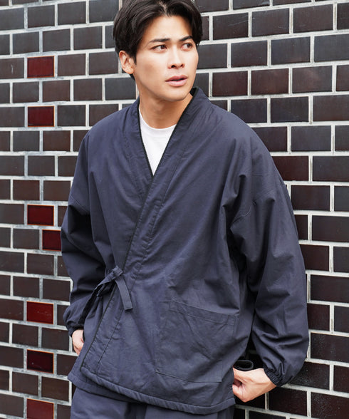 あったか裏フリース作務衣│防寒 和装 さむえ 暖かい 秋冬用 上下セット ワンマイルウェア ルームウェア 部屋着 寝間着 パジャマ