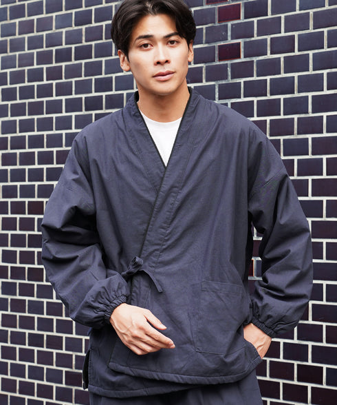 あったか裏フリース作務衣│防寒 和装 さむえ 暖かい 秋冬用 上下セット ワンマイルウェア ルームウェア 部屋着 寝間着 パジャマ