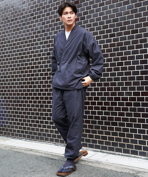 あったか裏フリース作務衣│防寒 和装 さむえ 暖かい 秋冬用 上下セット ワンマイルウェア ルームウェア 部屋着 寝間着 パジャマ