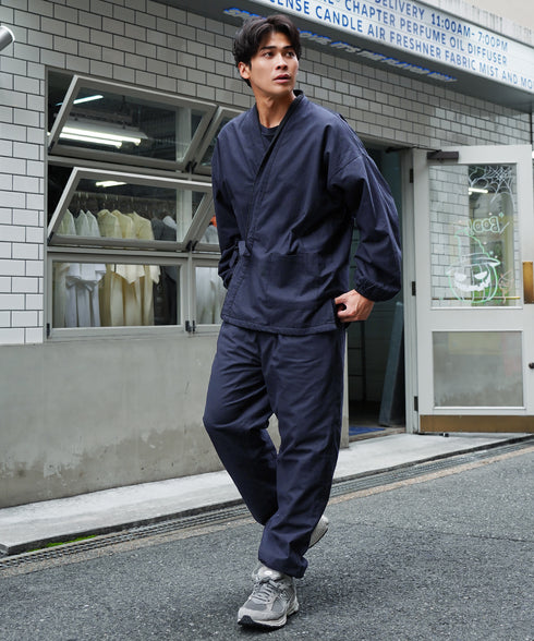 あったか裏フリース作務衣│防寒 和装 さむえ 暖かい 秋冬用 上下セット ワンマイルウェア ルームウェア 部屋着 寝間着 パジャマ