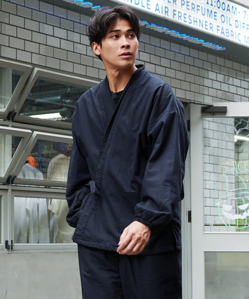 あったか裏フリース作務衣│防寒 和装 さむえ 暖かい 秋冬用 上下セット ワンマイルウェア ルームウェア 部屋着 寝間着 パジャマ