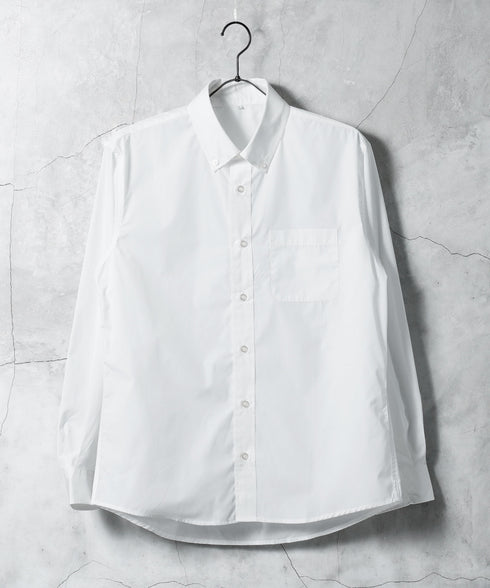 ボタンダウンブロードシャツ | メンズ 長袖 シャツ 洗える 洗濯機 ビジネス カジュアル シンプル 無地 ストライプ