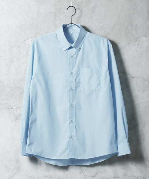 ボタンダウンブロードシャツ | メンズ 長袖 シャツ 洗える 洗濯機 ビジネス カジュアル シンプル 無地 ストライプ