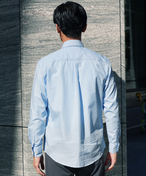 ボタンダウンブロードシャツ | メンズ 長袖 シャツ 洗える 洗濯機 ビジネス カジュアル シンプル 無地 ストライプ