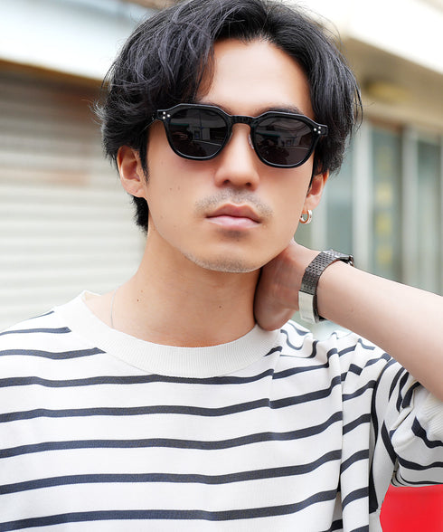 サングラス UVカット率100% UV400 レトロスクエア ウェリントン