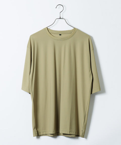 接触冷感Q-MAX0.3 鹿の子オーパーサイズTシャツ