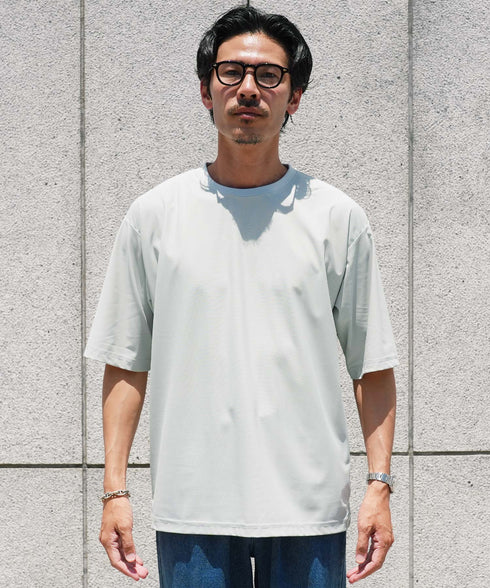 接触冷感Q-MAX0.3 鹿の子オーパーサイズTシャツ