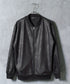 ストレッチフェイクレザージャージブルゾン│メンズ 春ライトアウター トラックジャケット 襟付ジャケット 古着レザー風
