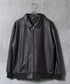 ストレッチフェイクレザージャージブルゾン│メンズ 春ライトアウター トラックジャケット 襟付ジャケット 古着レザー風