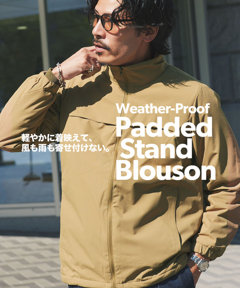 撥水加工・防風フィルム入り中綿スタンドブルゾン