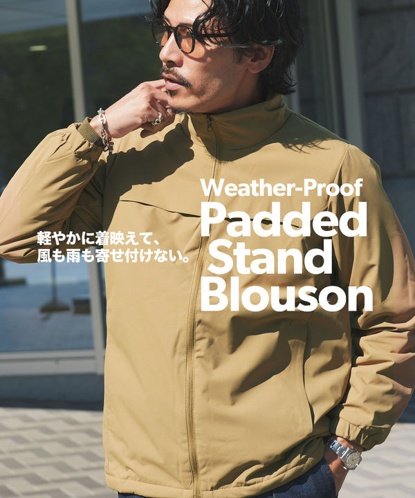 撥水加工・防風フィルム入り中綿スタンドブルゾン