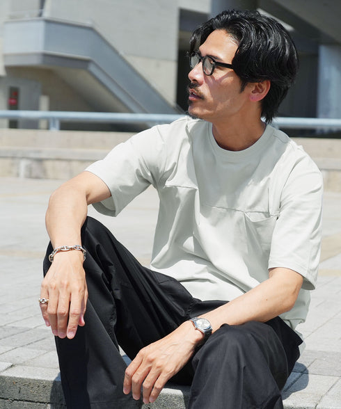 ワイドメッシュドローコードTシャツ【吸水速乾・接触冷感・遮熱・UV対策】