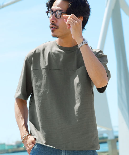 ワイドメッシュドローコードTシャツ【吸水速乾・接触冷感・遮熱・UV対策】