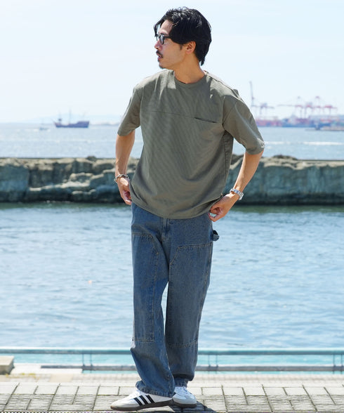 ワイドメッシュドローコードTシャツ【吸水速乾・接触冷感・遮熱・UV対策】