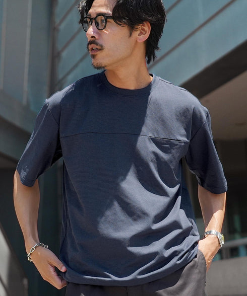 ワイドメッシュドローコードTシャツ【吸水速乾・接触冷感・遮熱・UV対策】