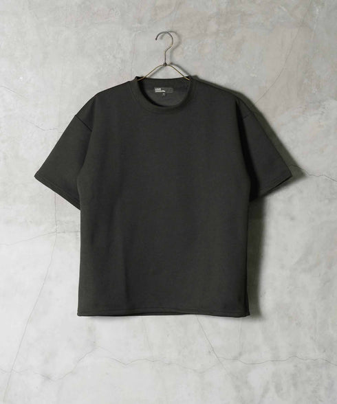 半袖裾ドローコードTシャツ+ショートパンツ サマーセットアップ | メンズ 上下セット 2点セット ドライタッチ ゆったり リラックス タウン リゾート ハーフパンツ イージーウエスト ブラック オートミール 夏服 春夏 20代 30代 40代