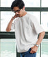 半袖裾ドローコードTシャツ+ショートパンツ サマーセットアップ | メンズ 上下セット 2点セット ドライタッチ ゆったり リラックス タウン リゾート ハーフパンツ イージーウエスト ブラック オートミール 夏服 春夏 20代 30代 40代