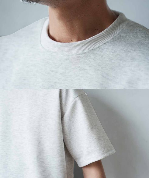 半袖裾ドローコードTシャツ+ショートパンツ サマーセットアップ | メンズ 上下セット 2点セット ドライタッチ ゆったり リラックス タウン リゾート ハーフパンツ イージーウエスト ブラック オートミール 夏服 春夏 20代 30代 40代
