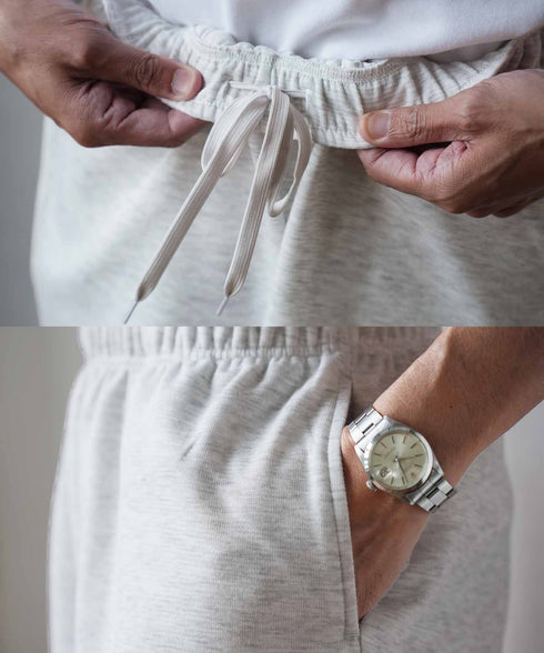 半袖裾ドローコードTシャツ+ショートパンツ サマーセットアップ | メンズ 上下セット 2点セット ドライタッチ ゆったり リラックス タウン リゾート ハーフパンツ イージーウエスト ブラック オートミール 夏服 春夏 20代 30代 40代