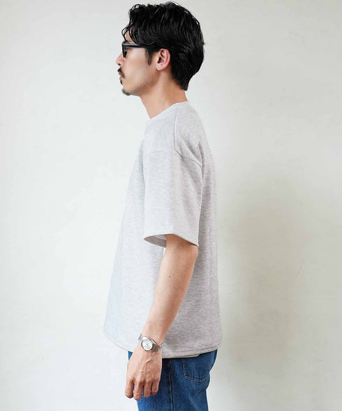 半袖裾ドローコードTシャツ+ショートパンツ サマーセットアップ | メンズ 上下セット 2点セット ドライタッチ ゆったり リラックス タウン リゾート ハーフパンツ イージーウエスト ブラック オートミール 夏服 春夏 20代 30代 40代