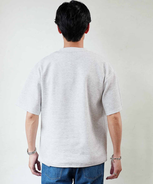 半袖裾ドローコードTシャツ+ショートパンツ サマーセットアップ | メンズ 上下セット 2点セット ドライタッチ ゆったり リラックス タウン リゾート ハーフパンツ イージーウエスト ブラック オートミール 夏服 春夏 20代 30代 40代