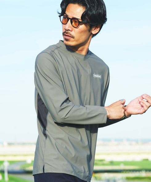 【南海部品コラボ】クールタッチライドロンT | メンズ ロングTシャツ 長袖 接触冷感 吸水速乾 UVカット 4WAYストレッチ リフレクター バイク ツーリング サイクリング ジョギング アウトドア 通気性 消臭 機能性