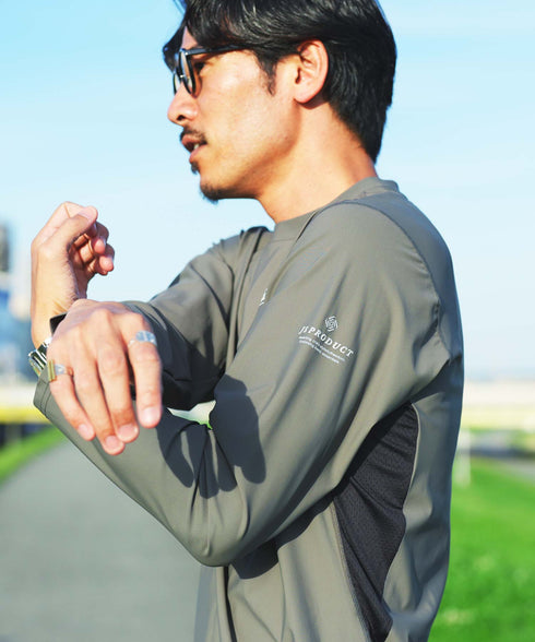 【南海部品コラボ】クールタッチライドロンT | メンズ ロングTシャツ 長袖 接触冷感 吸水速乾 UVカット 4WAYストレッチ リフレクター バイク ツーリング サイクリング ジョギング アウトドア 通気性 消臭 機能性