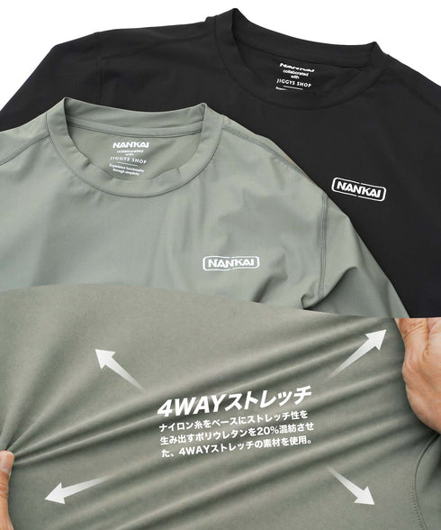 【南海部品コラボ】クールタッチライドロンT | メンズ ロングTシャツ 長袖 接触冷感 吸水速乾 UVカット 4WAYストレッチ リフレクター バイク ツーリング サイクリング ジョギング アウトドア 通気性 消臭 機能性