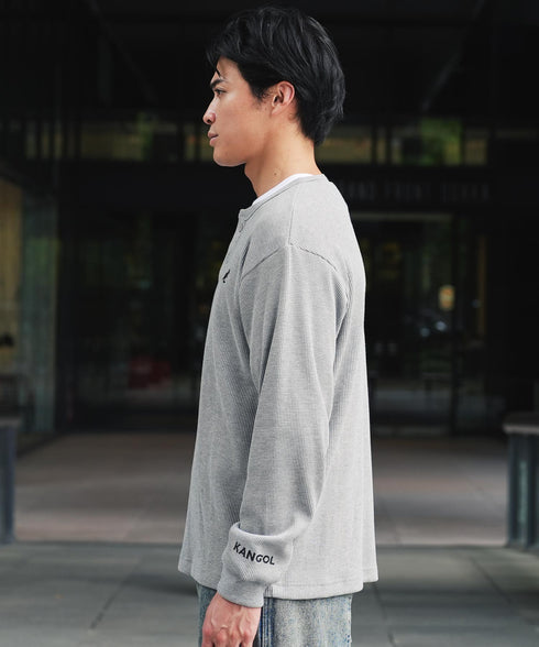 (10月上旬発送予定)KANGOL(カンゴール)KANGOLワッフルヘンリーネックロンT【先行予約1293】